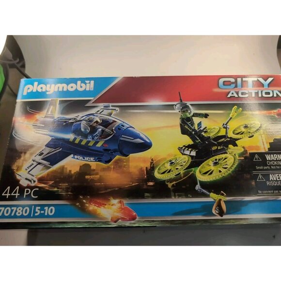 NEW & SEALED PLAYMOBIL 70780 City Action Police Jet with Drone 44 Pc Toy Playset - Picture 2 of 3